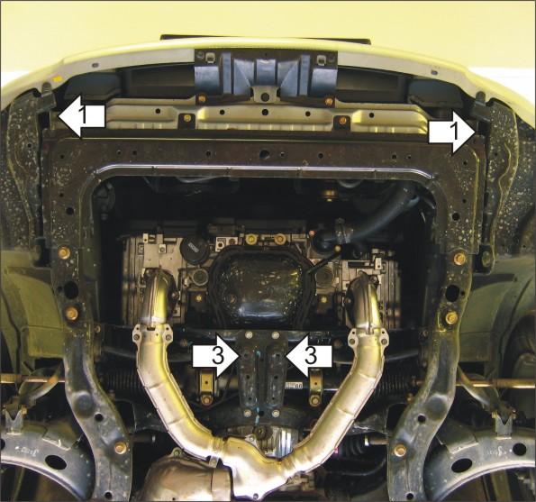 Защита стальная Мотодор (Двигатель), 2 мм, Сталь для Subaru Impreza 2000-2007 арт. 02215