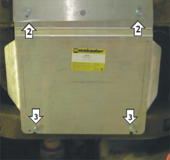 Защита алюминиевая Мотодор (Раздаточная коробка), 5 мм, Алюминий для Hummer H3 2005- арт. 35704