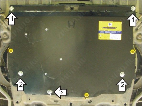 Защита стальная Мотодор (Двигатель, Коробка переключения передач), 2 мм,  Honda Civic VIII   2005-2012 арт. 70815