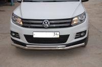 Защита переднего бампера двойная для автомобиля VOLKSWAGEN Tiguan 2011. VWTG.11.03, Россия