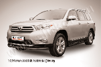 Защита переднего бампера d57 длинная черная Toyota Highlander (2010-2013) , Slitkoff, арт. THI006B