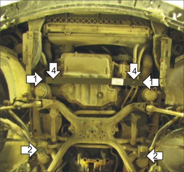 Защита стальная Мотодор (Двигатель), 2 мм, Сталь для BMW 7 (e38) 1994-2001 арт. 00202
