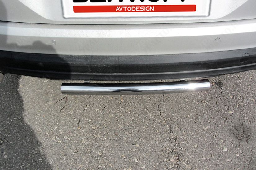 Защита заднего бампера d57 короткая Hyundai Tucson Turbo (2018-2021) , Slitkoff, арт. HT18T007