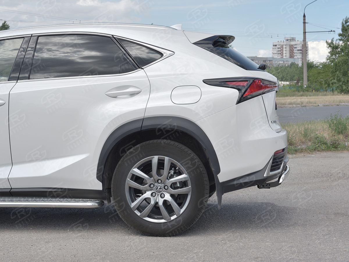 Защита заднего бампера d75х42 на Lexus NX 2017, Slitkoff LNX3Z-002944