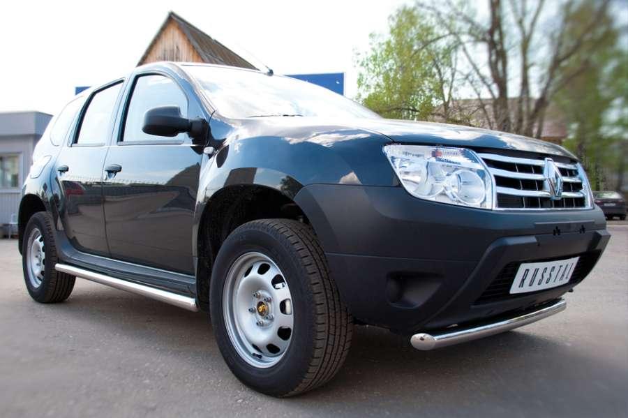 Пороги труба d57 вариант 3 для Renault Duster 4x2, Slitkoff RD2T-0004383