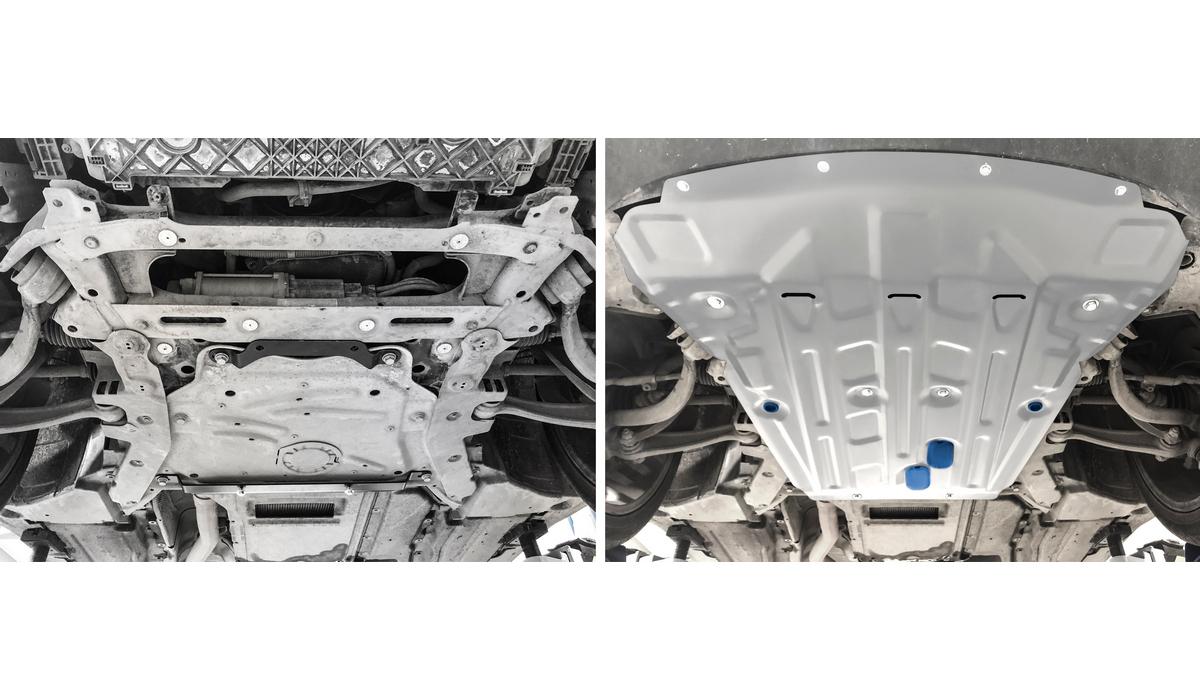 Защита картера Rival для BMW X5 F15 (xDrive50i) 2013-2018, штампованная, алюминий 3 мм, с крепежом, 333.0523.1