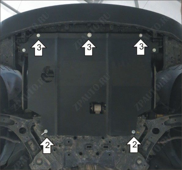 Защита АвтоСтандарт (Двигатель, Коробка переключения передач), 1, сталь для KIA Soul   2014-2019 арт.51033