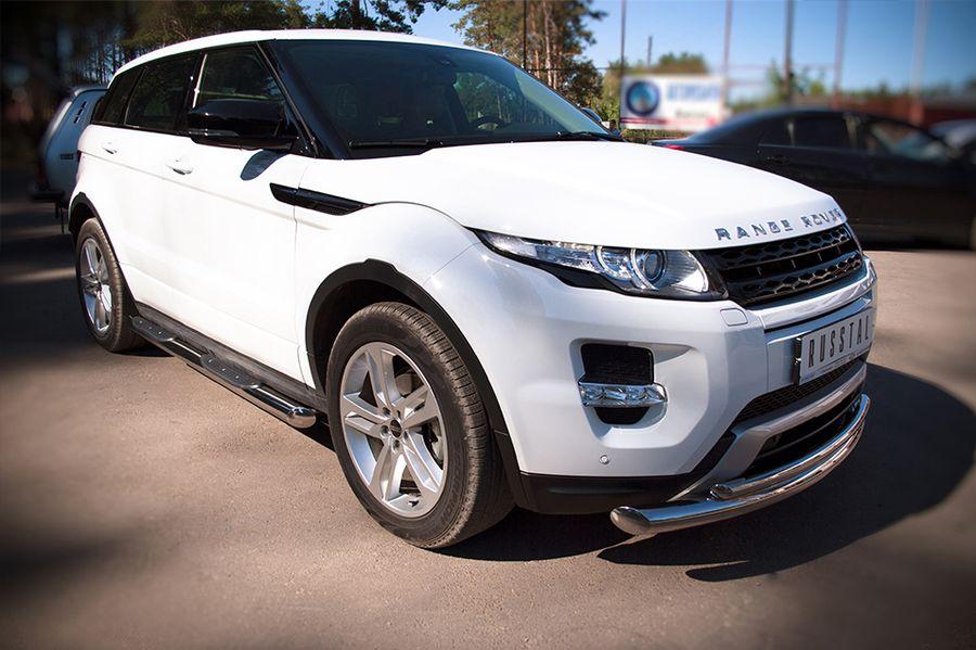 Пороги труба d76 с накладками вариант 1 для Land Rover Evoque Dynamic 2011, Slitkoff REDT-0006621
