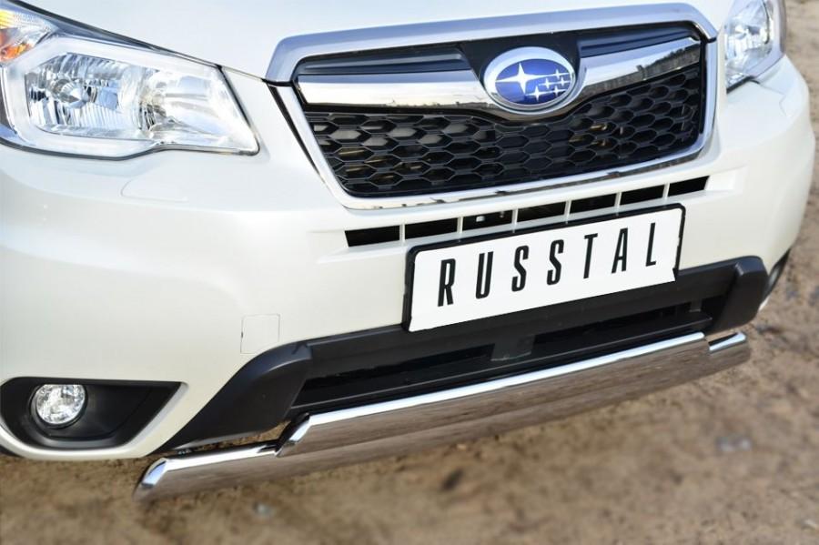 Защита переднего бампера d75х42/75х42 для Subaru Forester 2013, Slitkoff SUFZ-001598