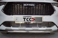Защита передняя нижняя (короткая с ДХО) 60,3 мм для автомобиля HAVAL F7 2019- (1,5 л., 4WD) TCC Тюнинг арт. HAVF719-20