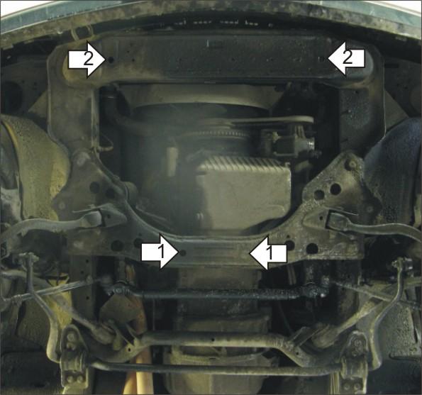 Защита стальная Мотодор (Двигатель), 2 мм, Сталь для BMW 5 (e34) 1987-1995 арт. 00204