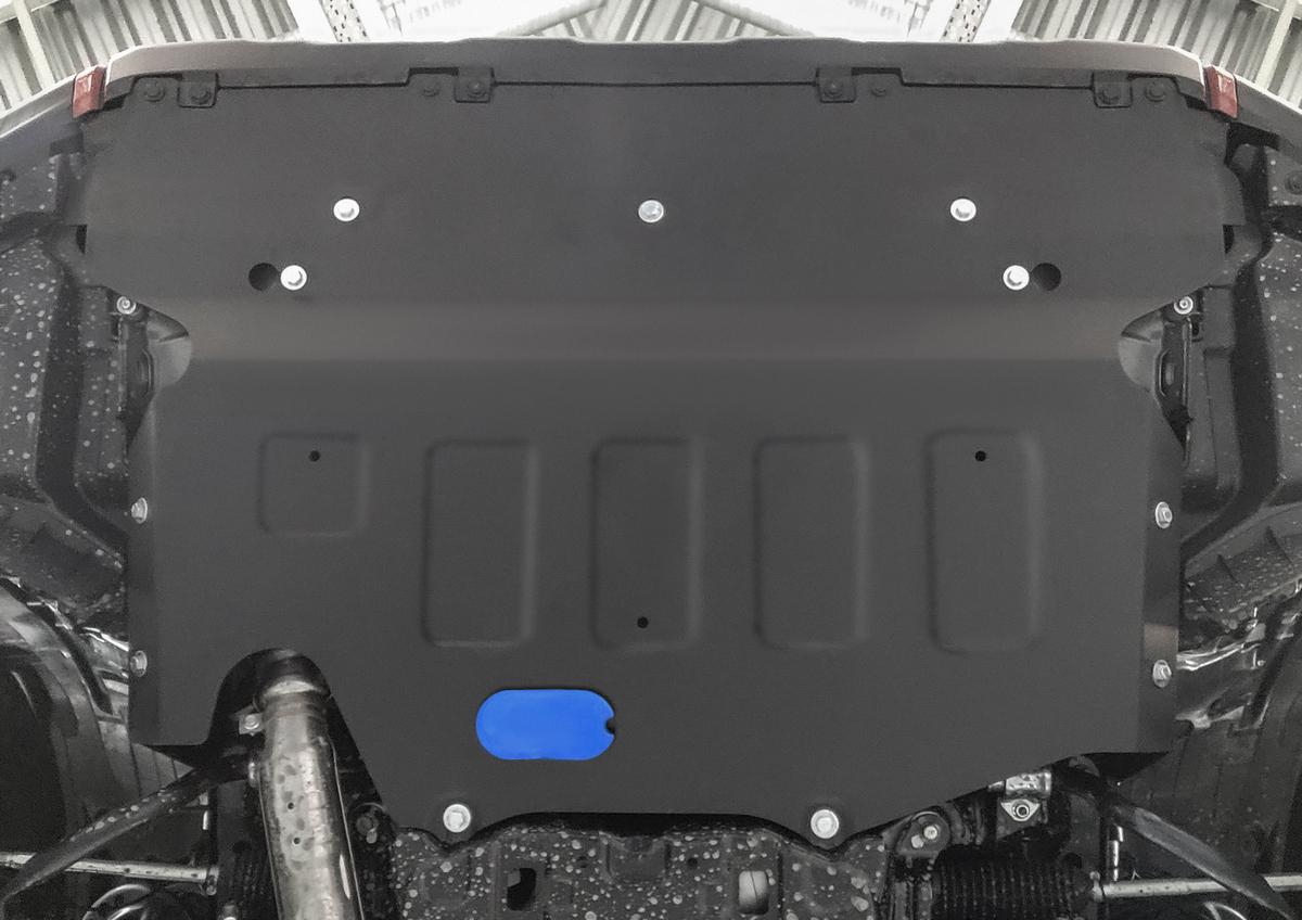 Защита картера Rival (увеличенная) для Subaru Forester V 4WD 2018-н.в., сталь 1.8 мм, с крепежом, штампованная, 111.5439.1