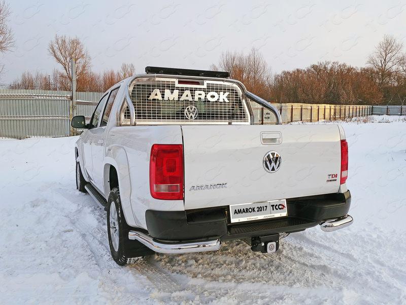 Защита задняя (уголки) 76,1 мм для автомобиля Volkswagen Amarok 2016-, TCC Тюнинг VWAMAR17-36
