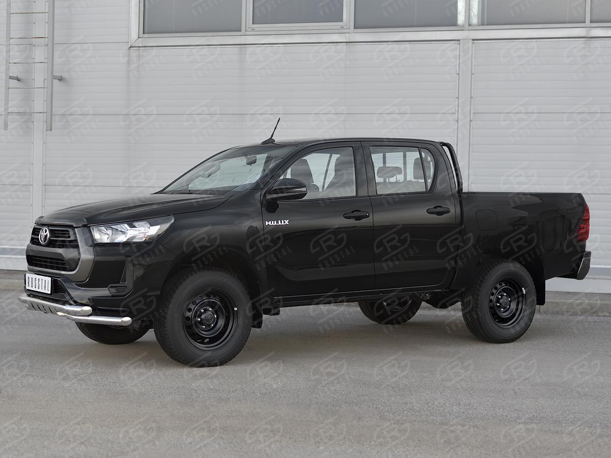 TOYOTA HILUX 2020- Защита переднего бампера d57 секции-d57 уголки+клыки THZ-003496