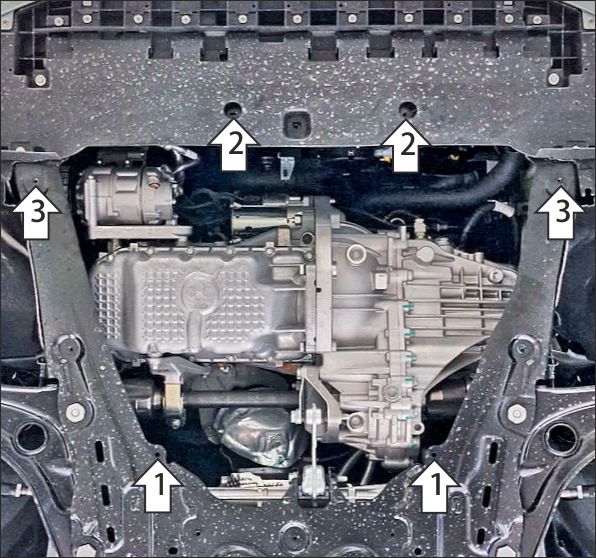 Защита стальная Мотодор (Двигатель, Коробка переключения передач), 2 мм,  Lada Iskra Cross  2025- арт. 72105