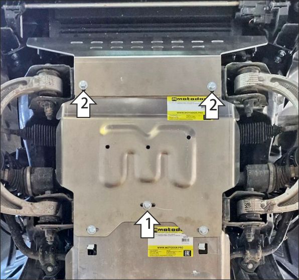 Защита алюминиевая Мотодор (Двигатель, Передний дифференциал), 5 мм,  Dodge Ram 1500  2024- арт. 32916
