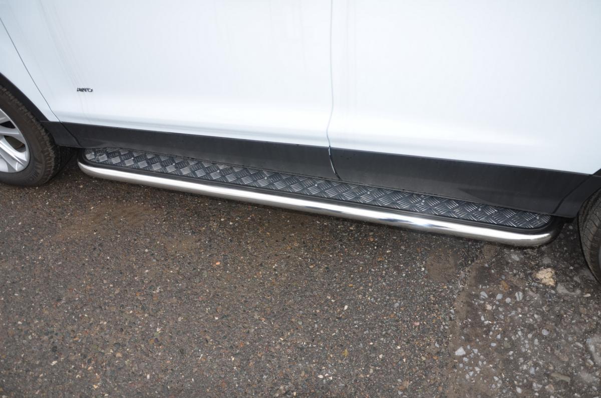 Пороги с накладным листом для автомобиля FORD Kuga 2012, Россия FK.12.41