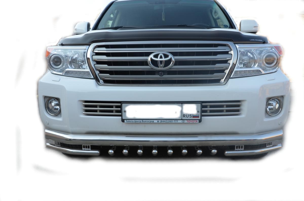 Защита переднего бампера тройная с защитой акула d76/42/42 для Toyota Land Cruiser 200 2012, TLC200.13.06-1, Россия