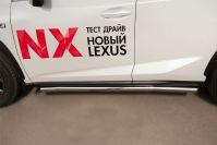Пороги труба d57 вариант 1 для Lexus NX 200t 2014 F Sport, Slitkoff LNXT-0021411