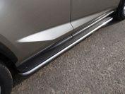 Пороги с площадкой (нерж. лист) 42,4 мм для автомобиля Lexus NX 2017- (кроме F-Sport), TCC Тюнинг LEXNX17-09