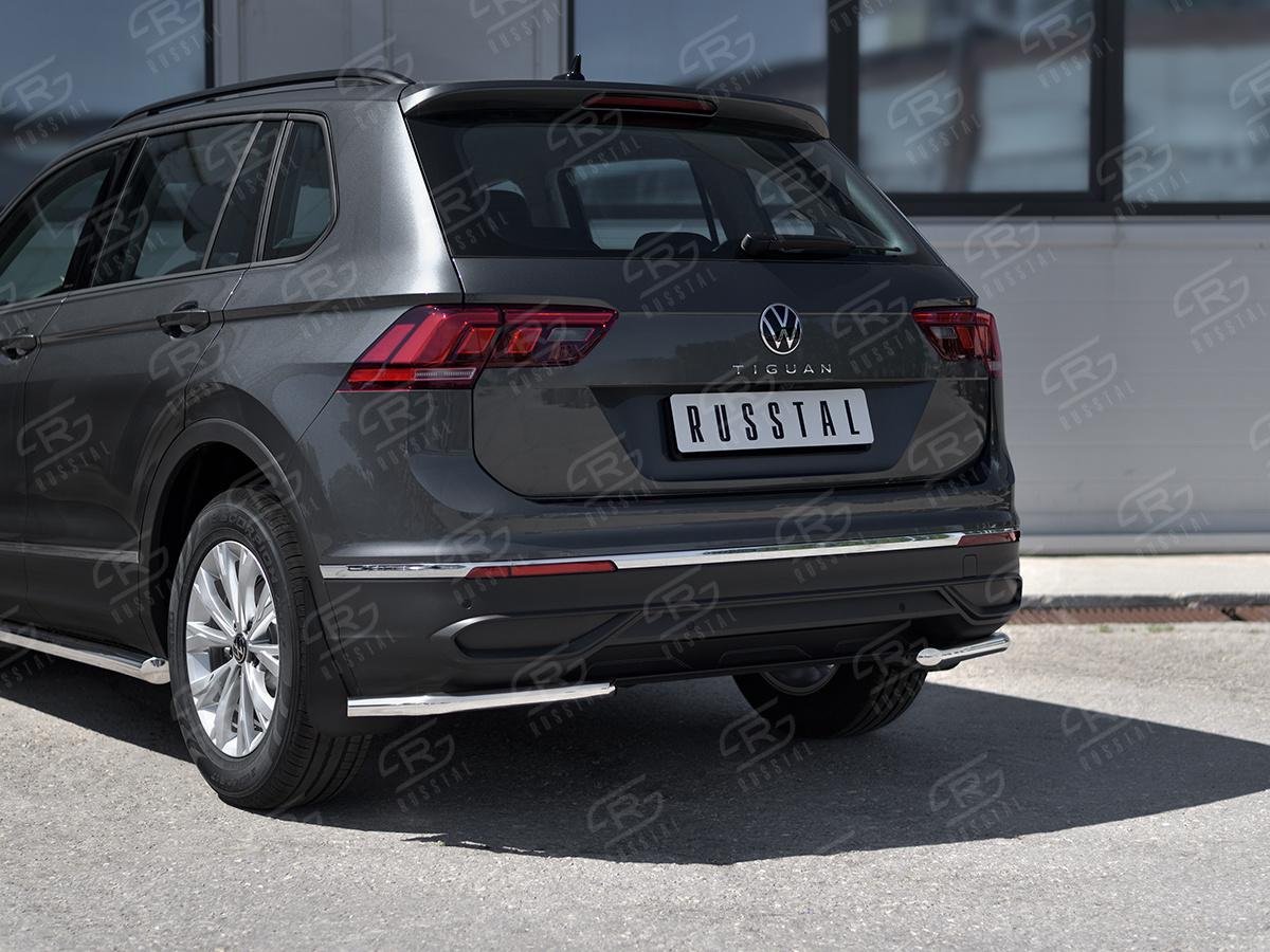 VOLKSWAGEN TIGUAN 2020- (кроме R-LINE) Защита заднего бампера уголки d42 секции VGZ-003583