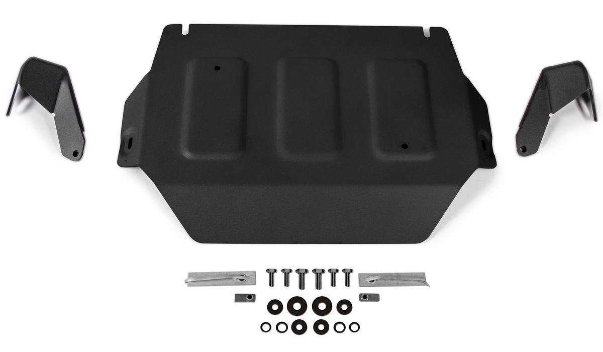 Защита РК Rival (черная) для Mercedes-Benz G-klasse W464 2018-н.в., штампованная, алюминий 4 мм, с крепежом, 333.3954.1