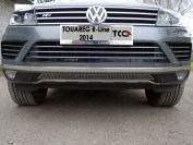 Решетка радиатора центральная (лист) для автомобиля Volkswagen  Touareg R-Line 2014, TCC Тюнинг VWTOUARRL14-24