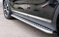 Пороги труба d42 с листом вариант 1 KIA Sorento Prime CRDI 2015, Slitkoff KSPL-0022131