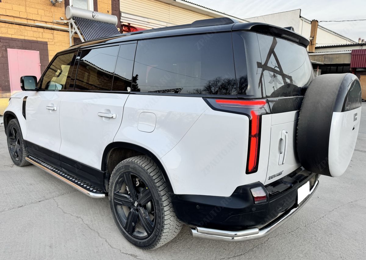 Защита заднего бампера угловая большая двойная для автомобиля ROX 01 2024 арт. ROX.01.24.22