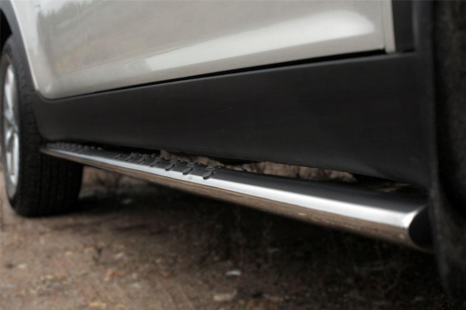 Пороги труба d75х42 овал с проступью для Ssang Yong Actyon 2014, Slitkoff SYAO-001977