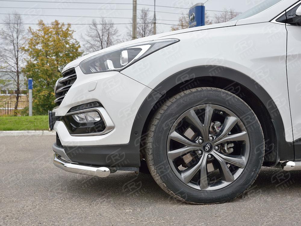 Защита переднего бампера d57 для Hyundai Santa Fe 2015, Slitkoff HSFPZ-002442