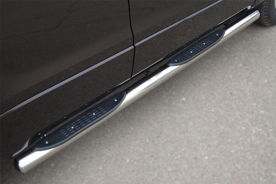 Пороги труба d76 с накладками вариант 3 для Suzuki Grand Vitara 5d 2012, Slitkoff SVT-0010953