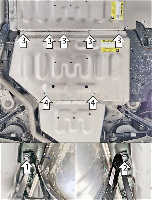 Защита алюминиевая Мотодор (Топливный бак), 4 мм,  Li L7  2024- арт. 349910