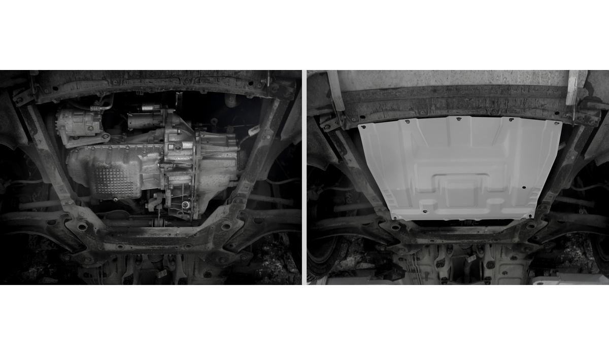 Защита картера и КПП AutoMax для Lada Vesta седан, универсал 2015-н.в., алюминий 2.5 мм, без крепежа, AM3.6038.1
