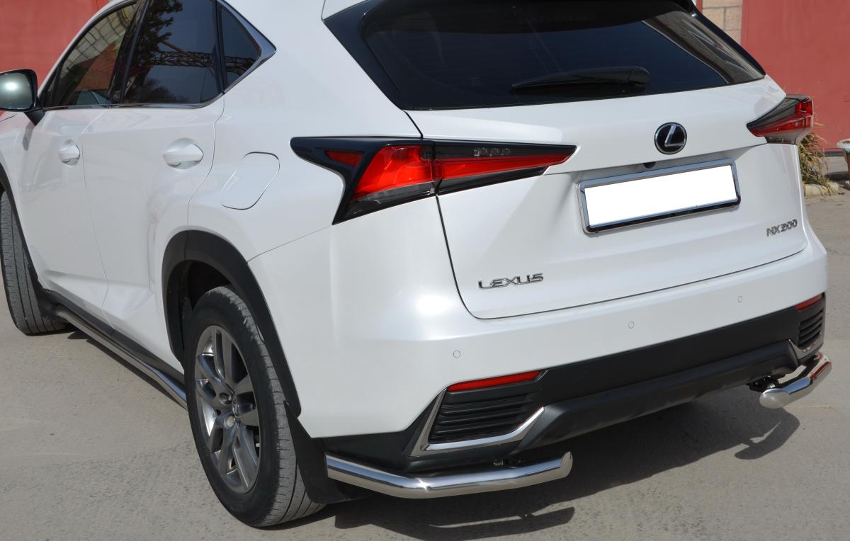 Защита заднего бампера угловая для автомобиля Lexus NX 2017 арт. LNX.200.17.18, Россия