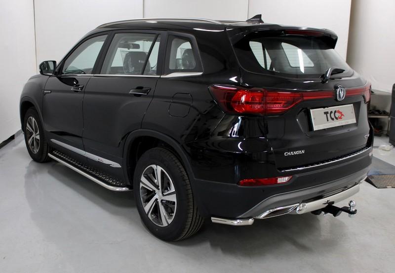 Пороги с площадкой 75х42 мм для автомобиля Changan CS75 FL 2020 арт. CHANCS7520-21