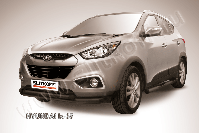 Защита переднего бампера d76+d57 двойная черная Hyundai ix-35 (2010-2015) , Slitkoff, арт. Hix35-001B