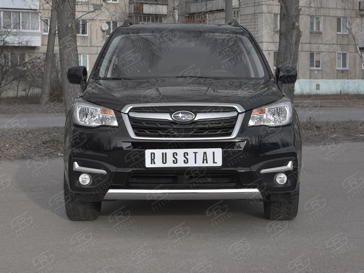 SUBARU-FORESTER(SJ)-2016-2018-Защита-переднего-бампера-d75х42-дуга-SUFZ-003344, Slitkoff
