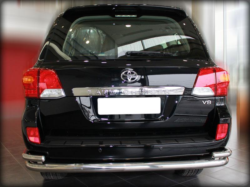 Защита заднего бампера "волна" d-76+53 для Toyota Land Cruiser 200 2007-2012, Технотек LCN_10