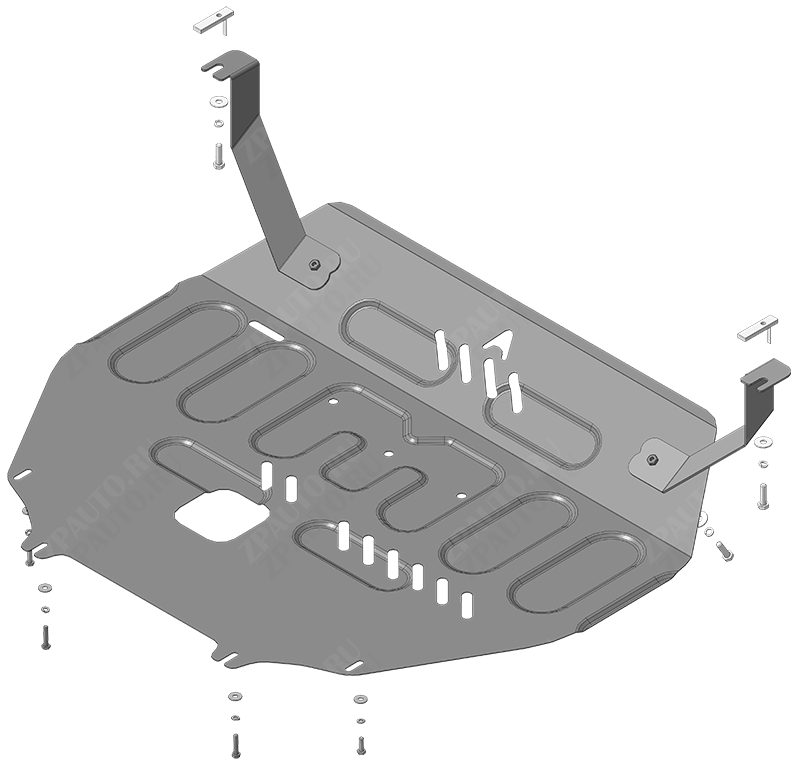 Защита АвтоСтандарт (Двигатель, Коробка переключения передач), 1,5 мм, сталь для Changan Cs55 Plus  2021- арт. 57204