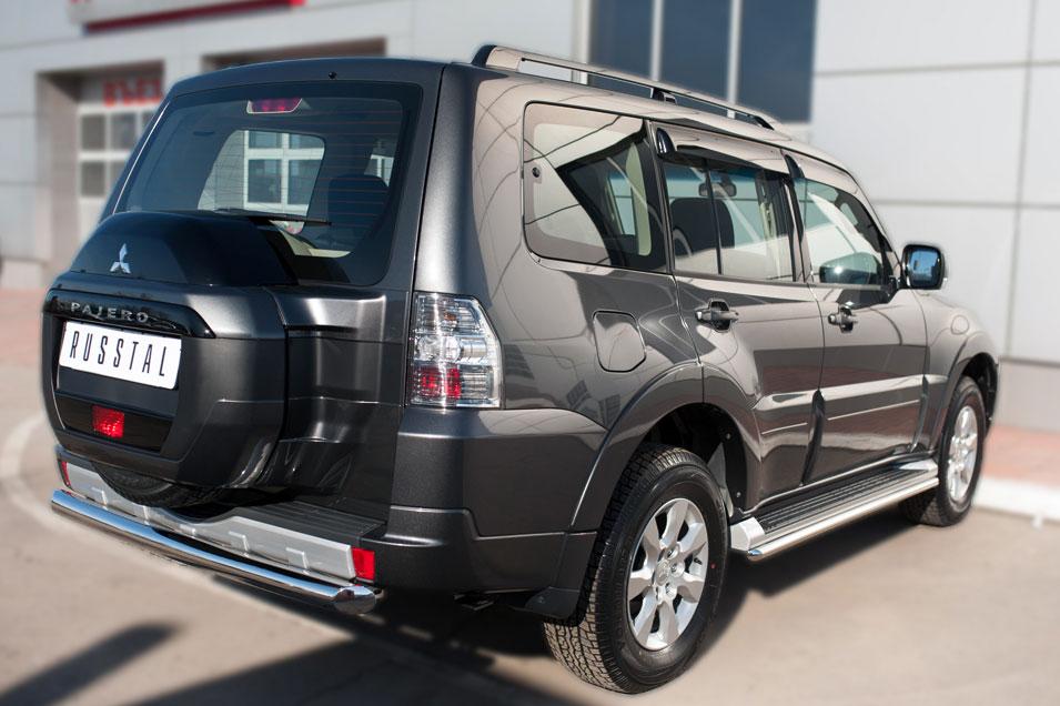 Защита заднего бампера d76 для Mitsubishi Pajero 4 2014, Slitkoff MPZ-002048