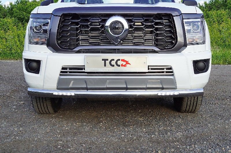 Защита передняя нижняя (с ДХО) 76,1 мм Great Wall POER KINGKONG 2023- арт. GRWALPOERKK23-39