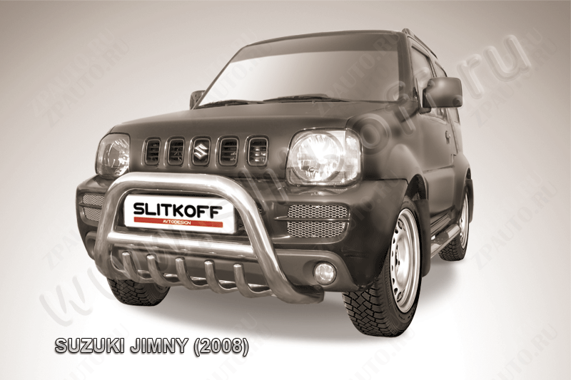 Кенгурятник d76 низкий с защитой картера Suzuki Jimny (1998-2019) , Slitkoff, арт. SJ001