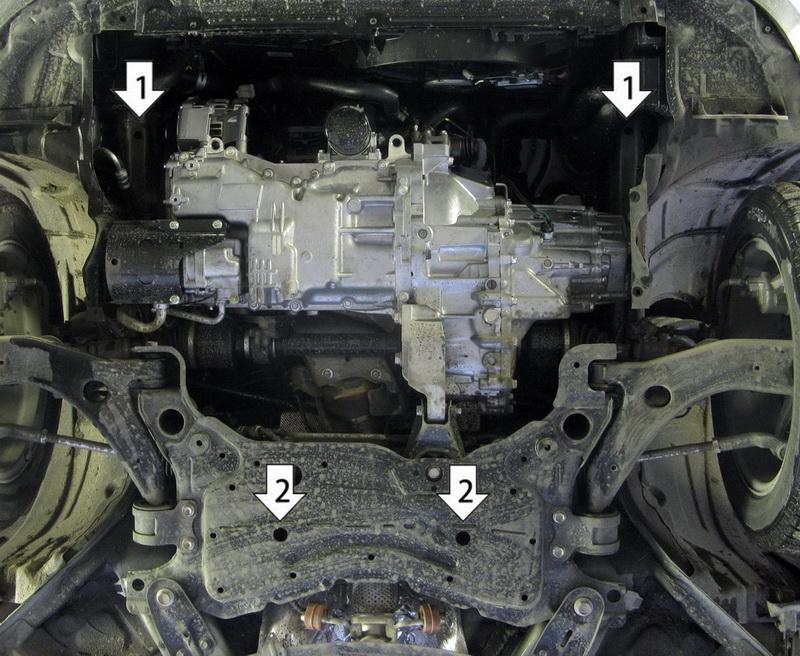 Защита стальная Мотодор (Двигатель, Коробка переключения передач), 2 мм, Сталь для Mazda 3 2003-2009 арт. 71123