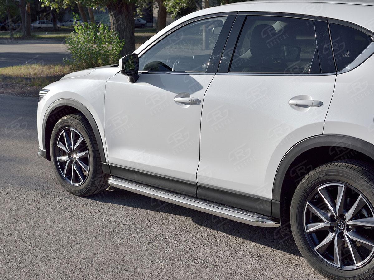 Пороги труба d57 с листом вариант 1 Mazda CX-5 2017, Русталь M5L-0027971, Slitkoff
