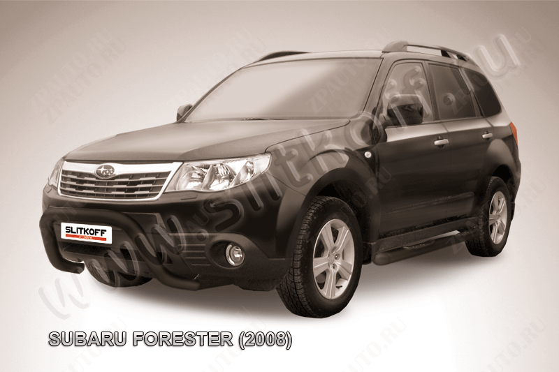 Кенгурятник d76 низкий рама черный Subaru Forester (2007-2013) , Slitkoff, арт. SF002B