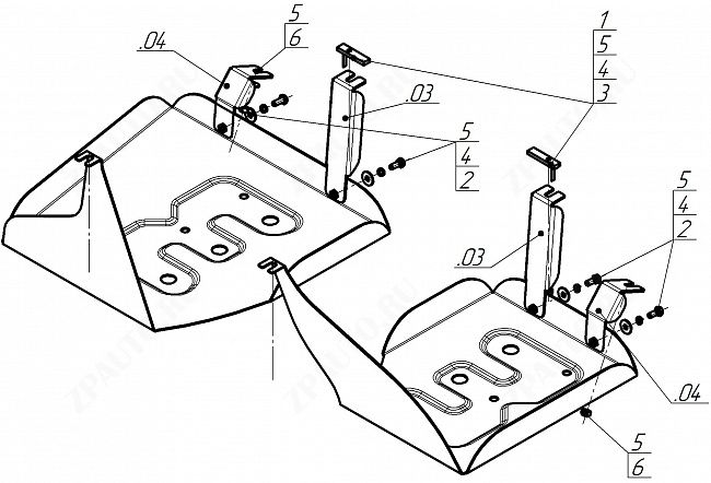 Защита стальная Мотодор (Абсорбер, Топливный бак), 2 мм,  KGM Torres  2023- арт. 72802