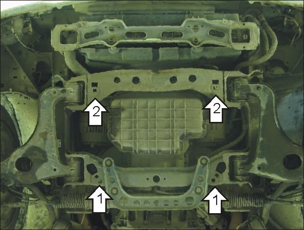 Защита стальная Мотодор (Двигатель), 2 мм, Сталь для Mercedes-benz E-class 1995-1999 арт. 01206