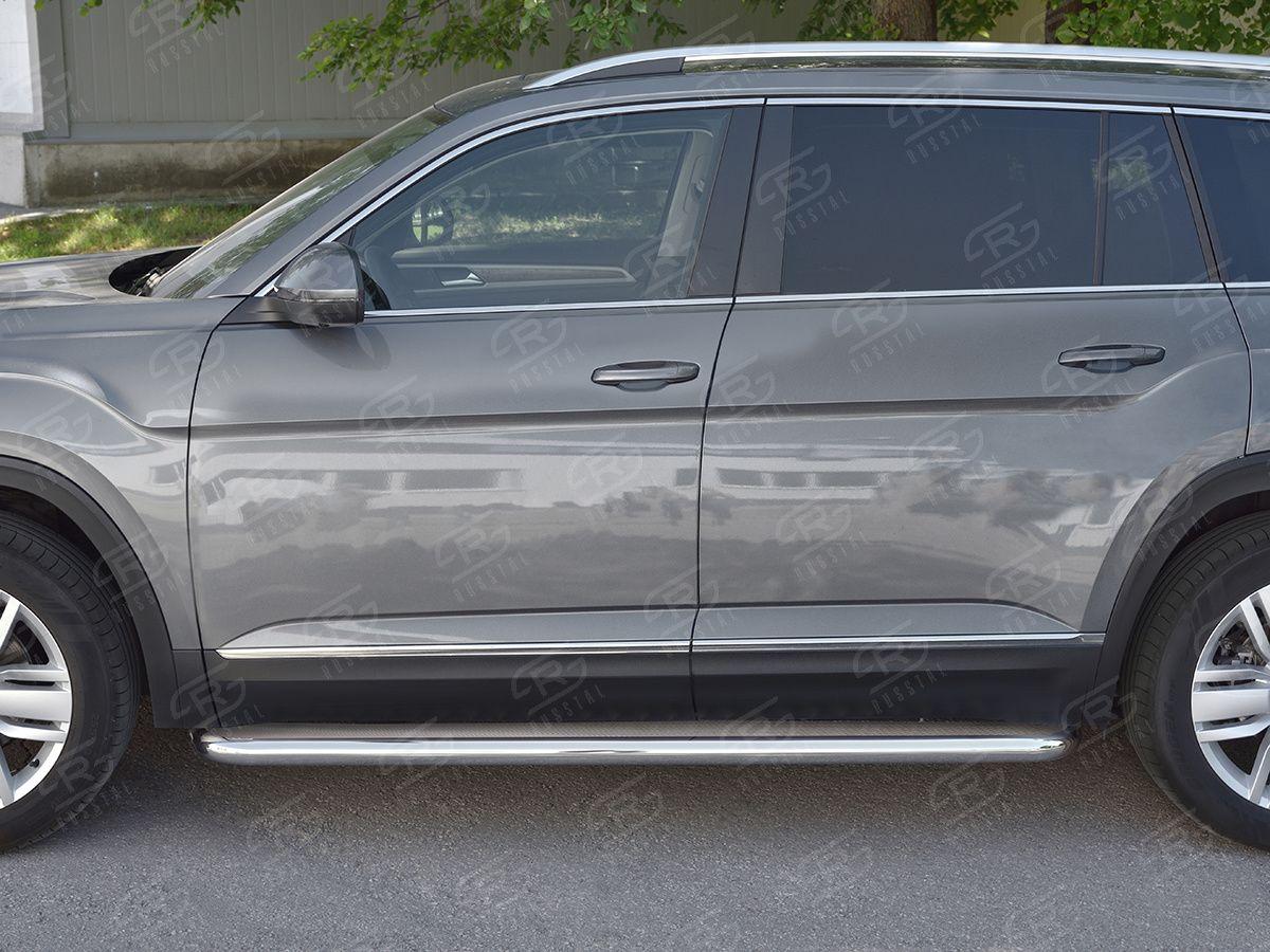 Пороги труба d57 с листом вариант 3 на Volkswagen Teramont 2017, Slitkoff VTML-0029943