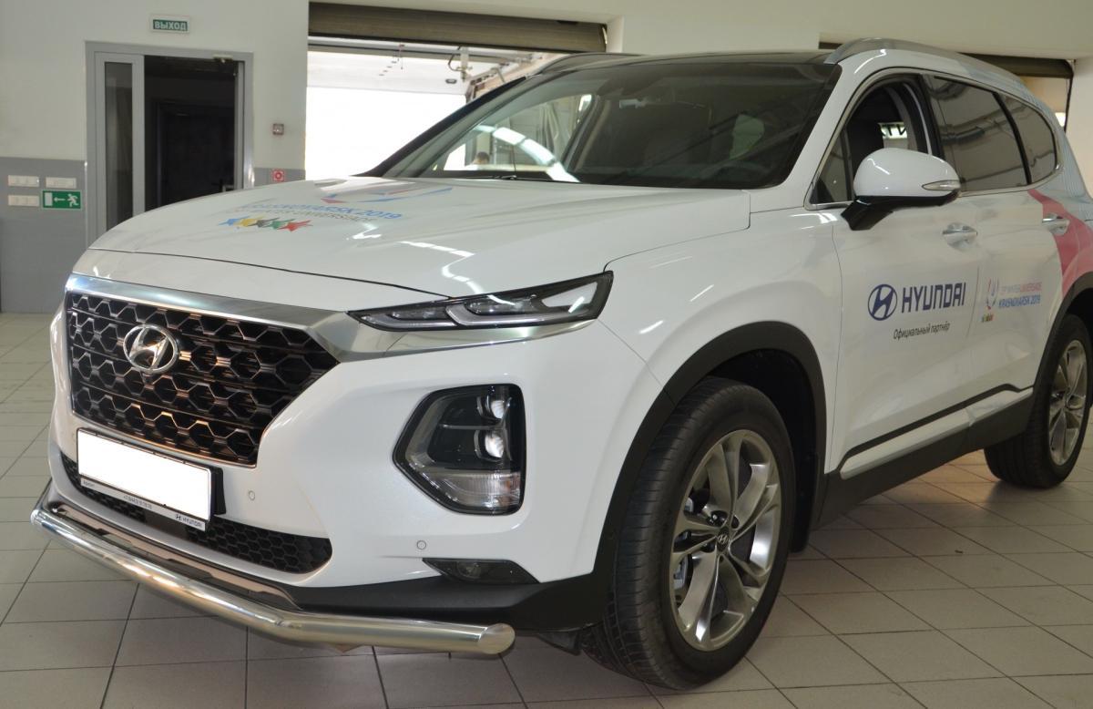 Защита передняя D 60,3 для Hyundai Santa Fe(Хендай Санта Фе), ALFeco арт. HYSFE-18.01